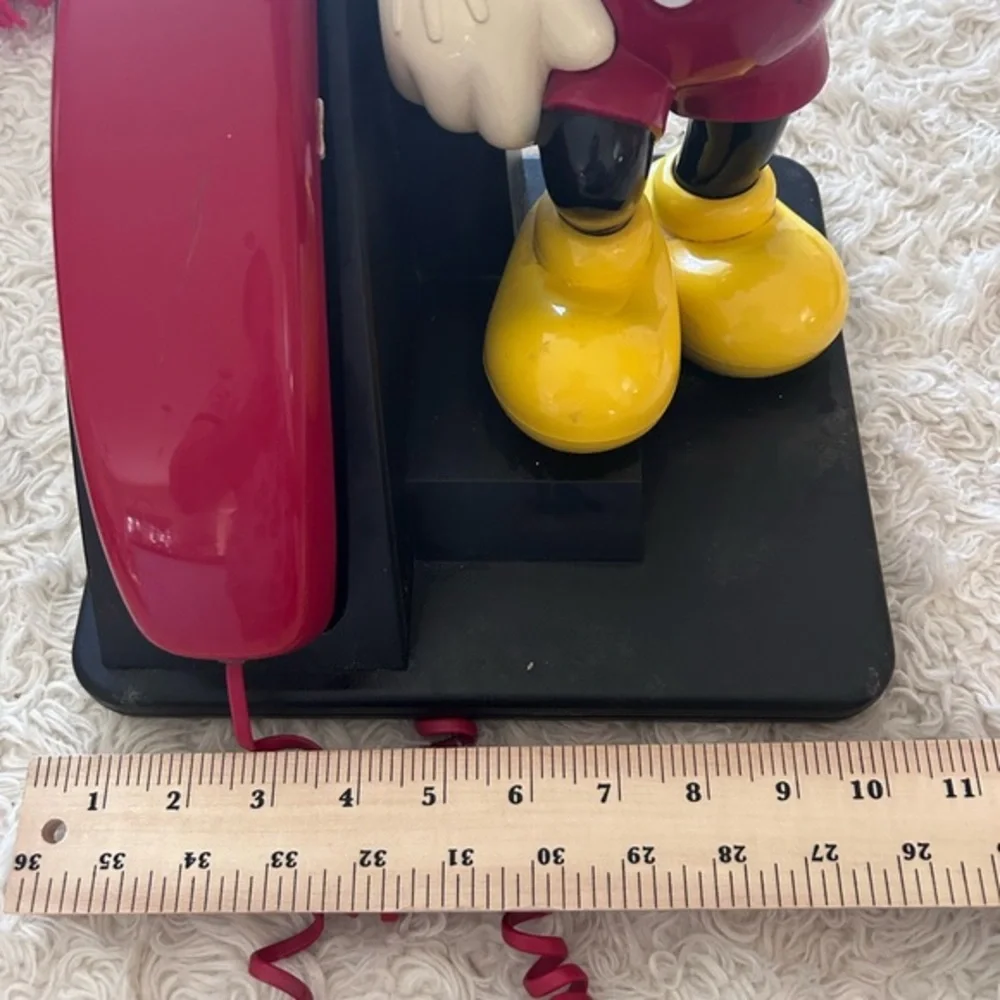 Vintage Mickey Mouse Phone with Red and Yellow Accents‎